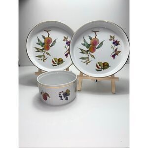 Royal Worcester Evesham Fine Oven China 3pc Bakeware Set England 1961
